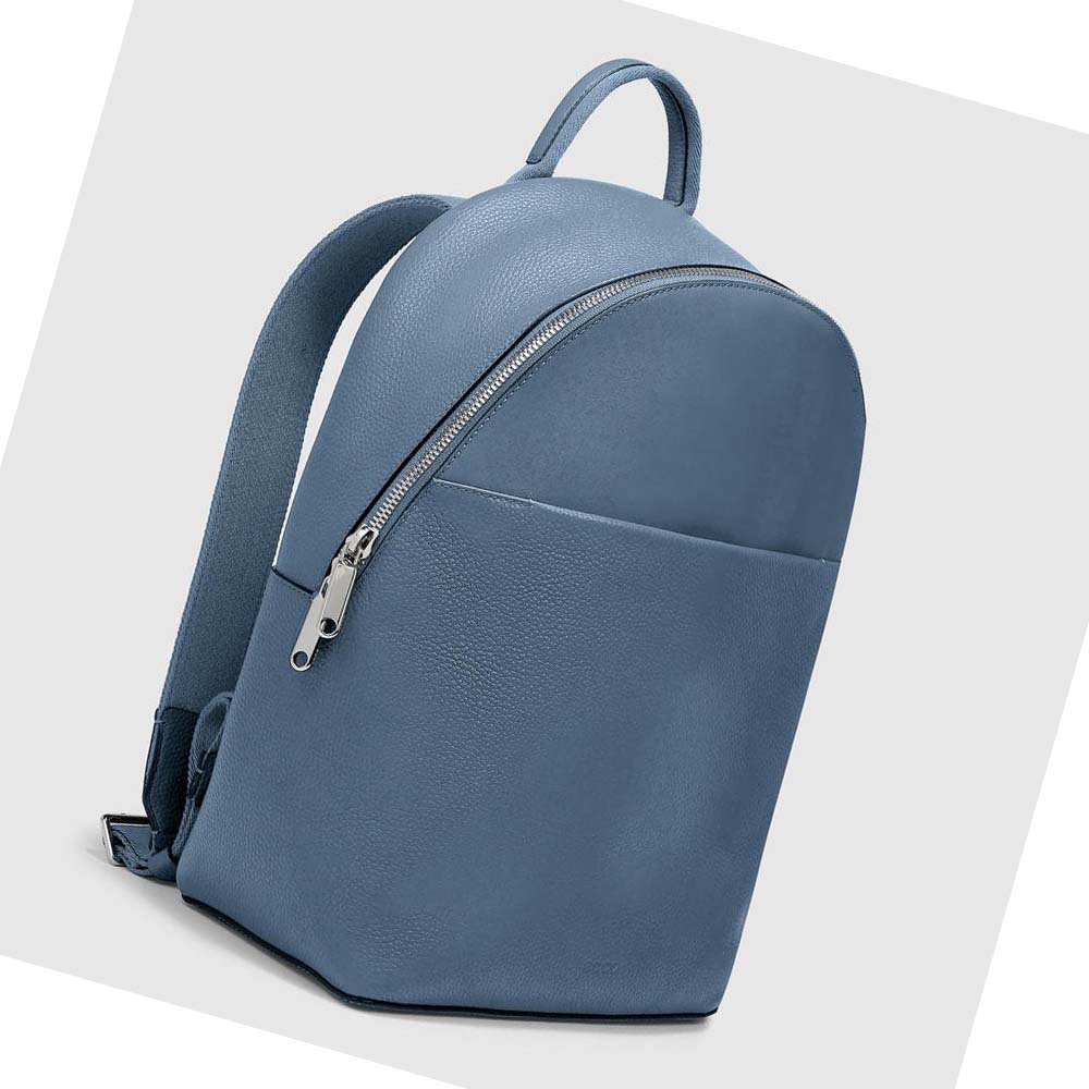 Men's Ecco Textureblock Full Backpacks Blue | USA 683YXF